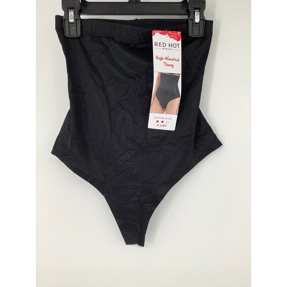RED HOT by SPANX Women's Small Black Flawless Finish High-Waist Thong K33-17 - Picture 2 of 7